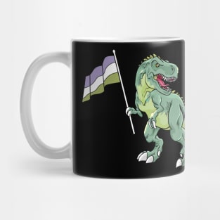 Funny Dinosaur Flag Genderqueer Pride LGBT Gift Mug